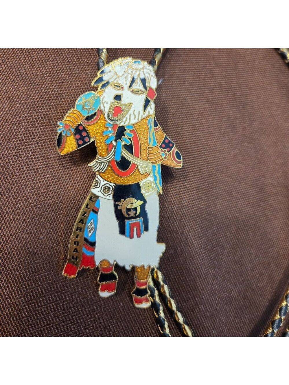 El Zaribah Shriners Bolo Tie 1990 George Deitrich Potentate